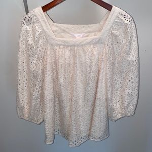 NEW Lauren Conrad Floral Elegant Cream Blouse
